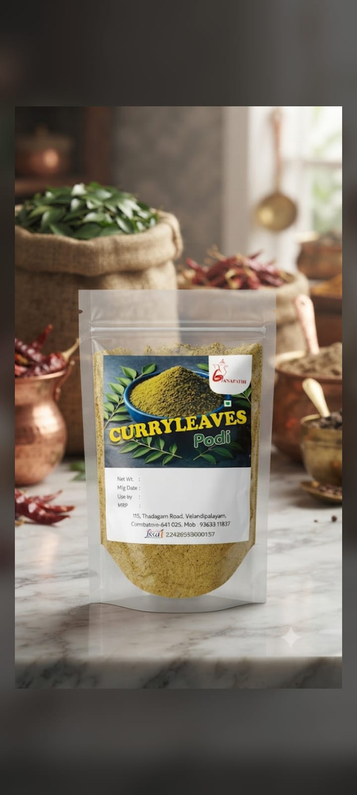 Curry Leaves Podi — Brahmin made, sattvic